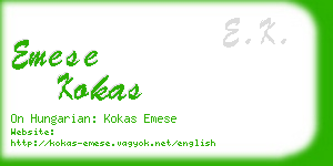 emese kokas business card